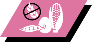 Formulerad med utvalda högkvalitativa proteinkällor, utan vete för att stötta fodertolerans 